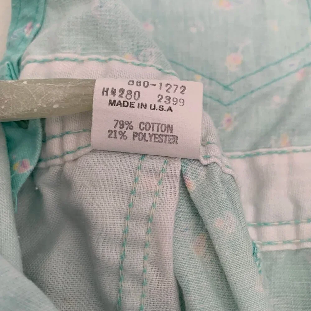 Vintage‎ OshKosh Bgosh Mint Green Floral Corduroy Overalls 12M Made in USA